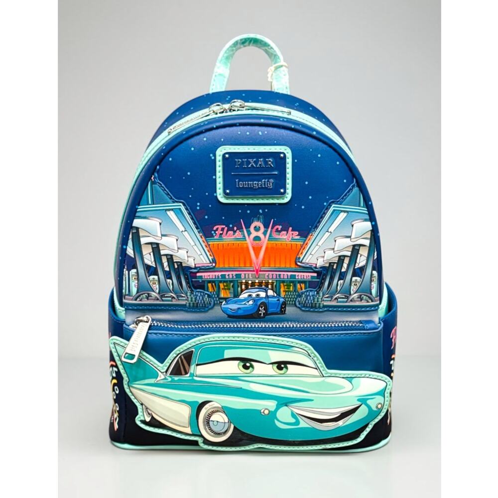 Loungefly Disney Pixar Cars Flo V8 Cafe Cosplay Mini Backpack NWT